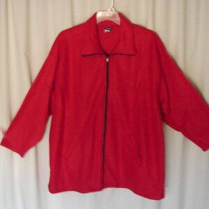 Vtg Honors Womens Fleece Coat / Jacket, Red, Plus Size 26/28 ( 2X ) NWOT